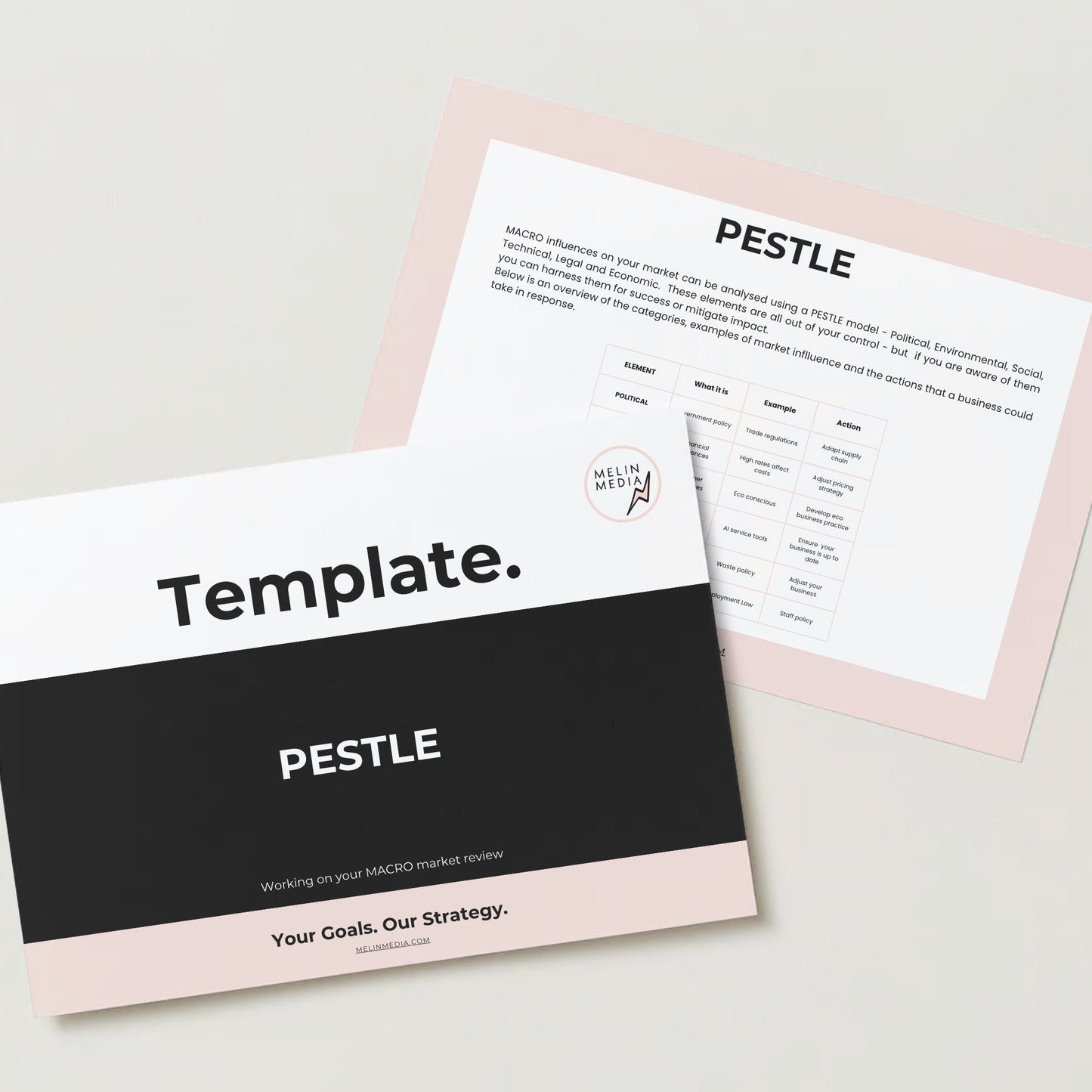 PESTLE Marketing Model Printable Workbook